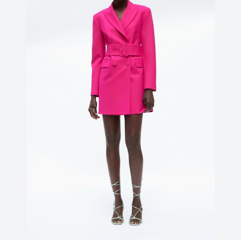 Zara Vibrant Pink Long Sleeve Dress - Picture 6 of 6